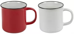 Kaffeebecher VINTAGE weiß oder rot