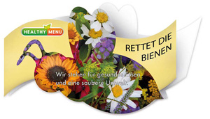 Bienen Klappkärtchen mit Sommerblumenmischung