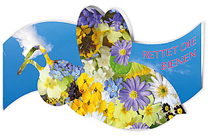 Bienen Klappkärtchen Standardmotiv ab 50 Stück