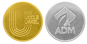 Gravierte Metallmünzen 