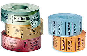 Wertmarken - Rollengutscheine