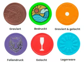 Pfandmarken / Wertmarken aus Kunststoff