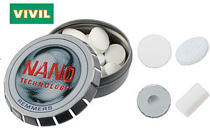 Große Klick-Klack-Dose mit Pfefferminz o. Kaugummi