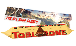 Toblerone Riegel im Werbedreieck